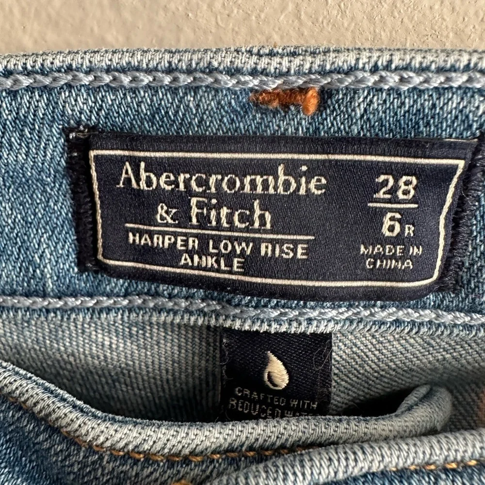 Abercrombie & Fitch Light Blue Embroidered Skinny Jeans